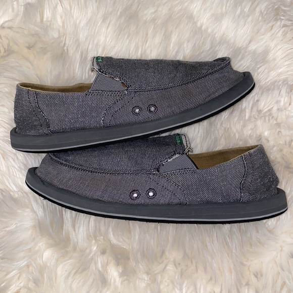 SANUK Sidewalk Surfer Dark Grey Denim Slip On - Picture 8 of 13
